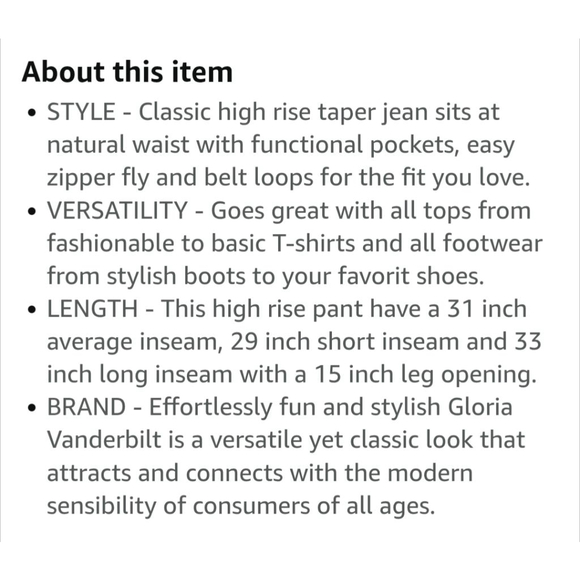 Gloria Vanderbilt classic high-rise jeans. style: Amanda dark indigo size 24 - Picture 9 of 16